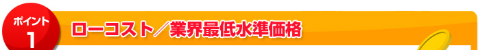 ローコスト／業界最低水準価格